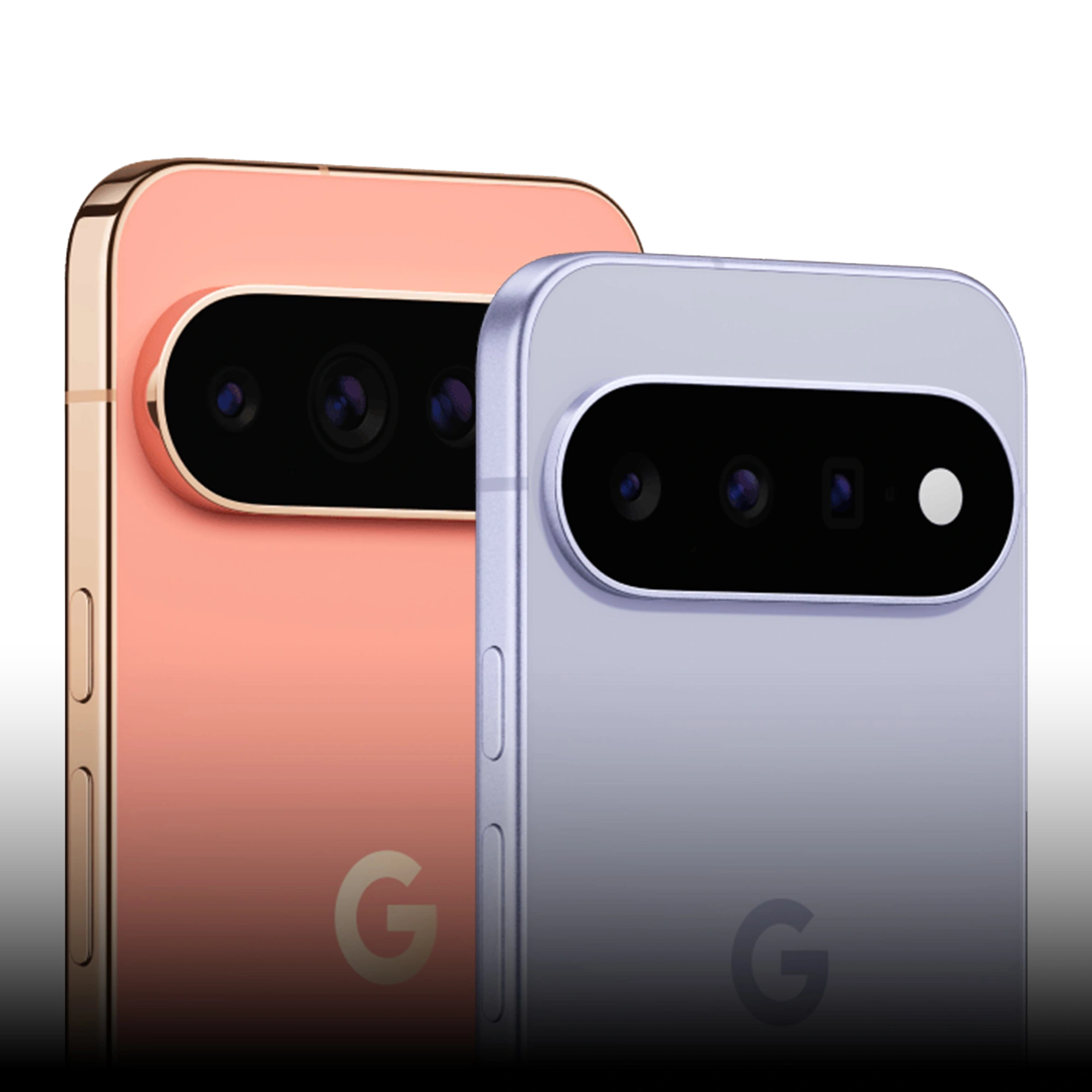 Google Pixel phones in Canyon and light grey